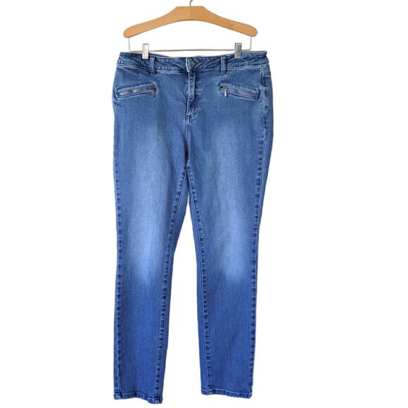 J Mclaughlin Treva Jeans Size 10 Slim Fit Ankle Length Zip Pocket - Picture 2 of 9